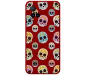 Funda Silicona Líquida Roja para Vivo Y21 / Y21s / Y33s diseño Catrina Dibujos