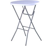 MESA ALTA PLEGABLE EVENTOS COCKTAIL D - 80 CM BLANCO + FUNDA BLANCA. | ADC MUEBLECENTER | Envío Gratuito