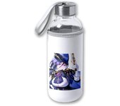 MERCHANDMANIA BIDON DE 420 ML CON FUNDA DE NEOPRENO fanart policia tsundere juego anime tapon seguridad videojuego pc