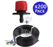Suinga Tubería Goteo 16mm 100m + 200 Goteros Regulables