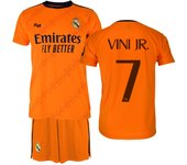 Real Madrid Conjunto fútbol Segunda Equipación Para Niño, Vini JR, Bellingham, Mbappe, Modric, Sin dorsal. Producto Oficial Licenciado-Réplica Temporada 2024/25. Ropa Deportiva Liga de España. Equipación Compuesta Por Camiseta y Pantalón.
