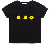 Cute Kiiroitori Yellow Chick Printing T-shirt 100% Cotton Summer Casual Tee-shirt for Boys/Girls Children Comfortable Tshirts