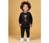 Boys round neck long sleeved hoodie set with cartoon skateboard sunglasses and Teddy Bear English letter printed versatile 2372a