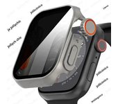 Case For apple watch Apple Watch Series9/8/7/6/5/4 SE 44 45 41 40mm change to Ultra Privacy Tempered Glass Screen Protector case