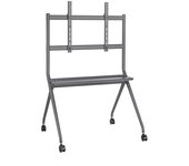 Aisens soporte de suelo pro con rueda - 1 bandeja para pantalla interactiva/tv 120kg de 50-86 - color negro