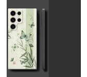 New Chinese Butterfly Document Cover Phone Case for Samsung Galaxy S24 Ultra S22 S23 Ultra S21 S20 FE 5G S24 FE Back TPU Shell