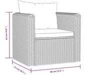 vidaXL Sillón con cojines de ratán sintético negro