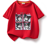 Kuromi Animated Pattern Super Cute Printed Summer Kids T-shirt Brand Cotton Boys and Girls High Quality Stylish Cartoon Tops