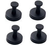 Ganchos para Toallas de Pared de Acero Inoxidable Negro para Baño, Cocina, Piscina, Abrigo - Pack de 4