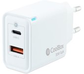 Cargador usb de pared coolbox 30w usb tipo a - usb tipo c