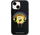 Funda original compatible con iPhone 13 Mini Negro con un diseño de Bob Esponja Arco Iris