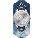 Guess Reloj Analógico para Mujer de Cuarzo con Correa en Textil/Piel W1141L1