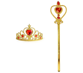 Girls Princess Crown Magic Wand Accessories Party Cosplay Elsa Anna Rhinestone Headband Hair Bands For Kids Hairbands Gifts Toys