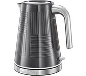 Russell Hobbs Hervidor Geo Steel 25240-56 - diseño acero inoxidable, 1,7L, hierve en menos de 55seg, ahorra electricidad, se ilumina, tapa de apertura por presión, filtro antical extraíble y lavable, base de 360º con recoge cable