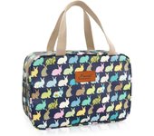 Bolsa de artículos de tocador, bolsa de maquillaje colgante grande para viajes, bolsa de cosméticos portátil impermeable, kit de artículos de tocador de oso blanco azul claro