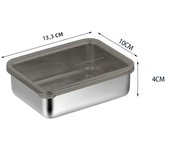 304 Stainless Steel Food Storage Tray Fresh-keeping Box with Sealed Lid Sausage Fruit Dish Frozen food Organizers Food Container