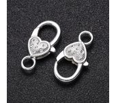 5/10pcs/lot 27x14mm Gold Silver Plated Rhodium Heart Shaped Lobster Clasp Hooks for Necklace&Bracelet Chain DIY Jewelry Making