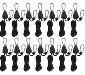 1/2/4/6/8/10/12/14/16pcs Rope Pulley 1.6M Ratchet Locking Hanger Lamp Pulley Ropes Pulley Canoe Boat Bow Stern Rope for Camping