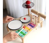 Wooden Music Toys For Babies Children's Multifunctional Music Knocking Table Early Education Kids Drum Set Music Toy Baby Gift