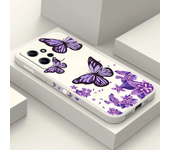 Purple Butterflies Square Silicone Phone Case For Xiaomi Redmi Note 13 12 Pro Plus 5G 13 12S 12 11S 11 10S 10 Redmi 12 4G Cover