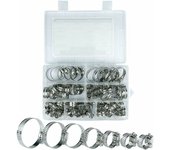 Abrazadera de Manguera, Abrazadera de Manguera de Acero Inoxidable, Abrazadera de Manguera de Acero Inoxidable de 60 Piezas, 8-38 mm 7 Tamaños Diferentes, para Piscinas, Lavadora, Lavavajilla