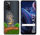 Funda Silicona Transparente para ZTE Blade A72 diseño Mono Dibujos