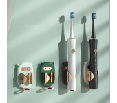 Titulares de cepillo de dientes eléctrico montado en la pared organizador de baño ducha y accesorios de baño (verde claro)