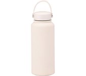 Botella de agua deportiva de acero inoxidable de 1L, termo de gran capacidad, taza de agua portátil para exteriores con asa
