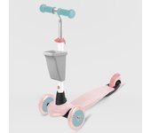 Patinete infantil 3 Ruedas Ryder Choose your color con cesta, Rosa y verde Pastel,  (3062) Scooter 3 ruedas frontales, montaje con un solo click. Ligero, resistente, máxima calidad. +2 años.