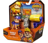 Rubble & Crew, Conjunto de Figuras de acción de Rubble y Mix con 85,05 g de Arena Kinetic Build-It y 2 Juguetes de construcción para manipular con Las Manos, Juguetes para niños a Partir de 3 años