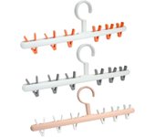 Paquete de 3 perchas de secador de calcetines, perchas de goteo portátiles, calcetines, toallas, ropa de bebé, ropa interior, guantes, sujetos delicados