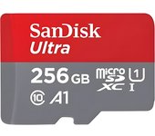 SanDisk 256GB Ultra Tarjeta de Memoria microSDXC con Adaptador SD, hasta 150 MB/s, Rendimiento de apps A1, UHS-I Clase 10, U1
