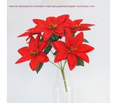 35cm Artificial Poinsettia Bushes Faux 7 Heads White Red Silk Artificial Christmas Flower Bouquet for Home Wedding Party Decor