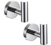 2 Piezas de Toalla Gancho Colgador Toalleros de Gancho para Baño de Pared de SUS 304 Acero Inoxidable Percha Perchero para Colgar para Ropa Abrigo Albornoz Cocina Oficina (Plata pulida)