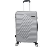 Maleta Barata Mediana Benzi BZ5747 gris plata  65 x 40 x 25 cm y 3,2 kg. Maletas de Viaje  Rígida. Equipaje  con 4 Ruedas dobles giratorias 360º y Cerradura de Combinación (Color Gris Plata)