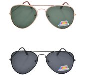 2 Pares Gafas de Sol Aviador Polarizadas, Protección UV400 Hombre y Mujer Clásico