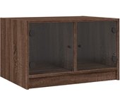 vidaXL Mesa de centro con puertas de vidrio 68x50x42 cm Blanco, Negro, Roble Sonoma Mesita de Salón o Comedor o Auxiliar Mesa de Café Meuble Salón