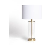 Ledkia Lámpara de Mesa Metal y Cristal Malta con Interruptor táctil y Batería Recargable Blanco
