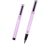 Dohe - Pack Bolígrafos ELIPSE 4 uds. - Tinta de gel azul - Punta fina 0,5 mm - Capucha y clip de sujeción - Fabricados en resistente aluminio