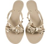 rivet flip-flops rivet jelly thong sandals with bow summer bow flat beach rain boots