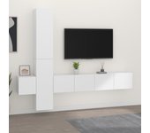 Set de muebles para TV 5 piezas madera contrachapada blanco