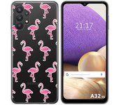 Tumundosmartphone Funda Gel Transparente para Samsung Galaxy A32 5G diseño Flamenco Dibujos