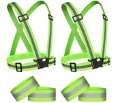 Chalecos Reflectantes,2Packs Chaleco de Segurdad Reflectante, Chaleco Reflectante Alta Visibilidad Elástica Ajustable