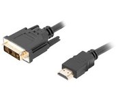 Lanberg - CA-HDDV-10CC-0018-BK adaptador de cable de vídeo 1,8 m HDMI tipo A (Estándar) DVI-D Negro CA-HDDV-10CC-0018-BK