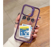 Luxury Transparent case iPhone 11 12 13 14 15 Pro Max Lens protective case Metal ring case shock-proof transparent back cover