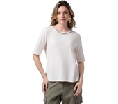 Beyond-Camiseta con borde de joyas