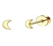 2Pcs Dainty Gold Flat Back Stud Earrings for Women, Hypoallergenic Screw Back Cartilage Earring Set Small Huggie Hoop Earrings
