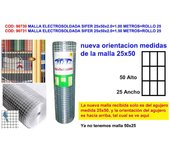 Malla electrosoldada sifer 25x50x2.0 1.00 metros rollo 25