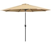 Marbueno Sombrilla Acero 8 Varillas D270 cm Polyester Marron Jardin, Piscina y Terraza 10482