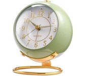 Despertadores analógicos, Retro retroiluminación Lindo Diseño simple Reloj de escretorio Pequeño con Luz Nocturna, Silencioso, Alimentación por badería